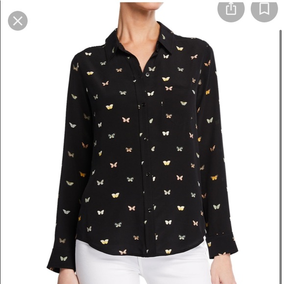 Rails Tops - Rails button down slik butterfly top size x2